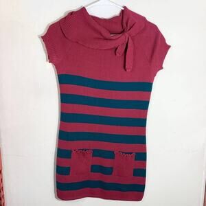 Women's Short Sleeve Knit Sweater Pink Dress Size S